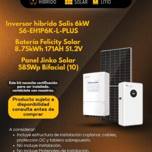 Kit Solar Híbrido 6kw solis