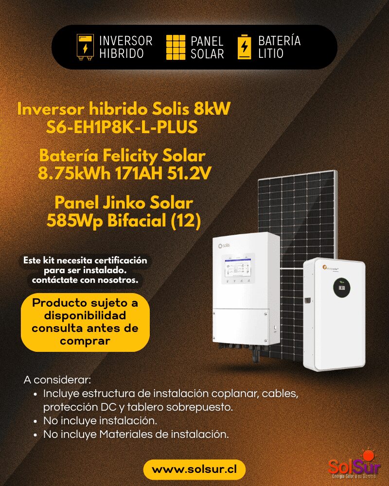Kit Solar Híbrido 8kw Solis